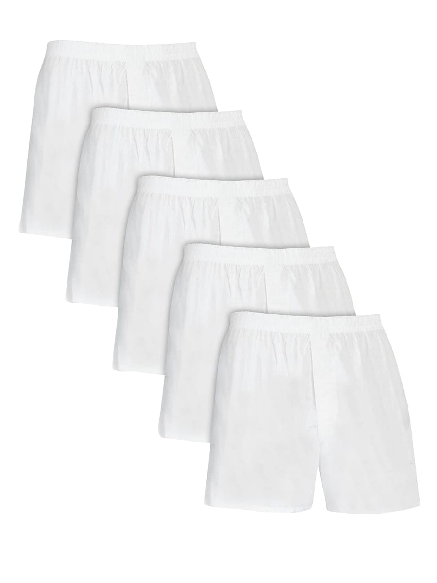 Fruit of the Loom Men's 5pk Boxer, White, Large