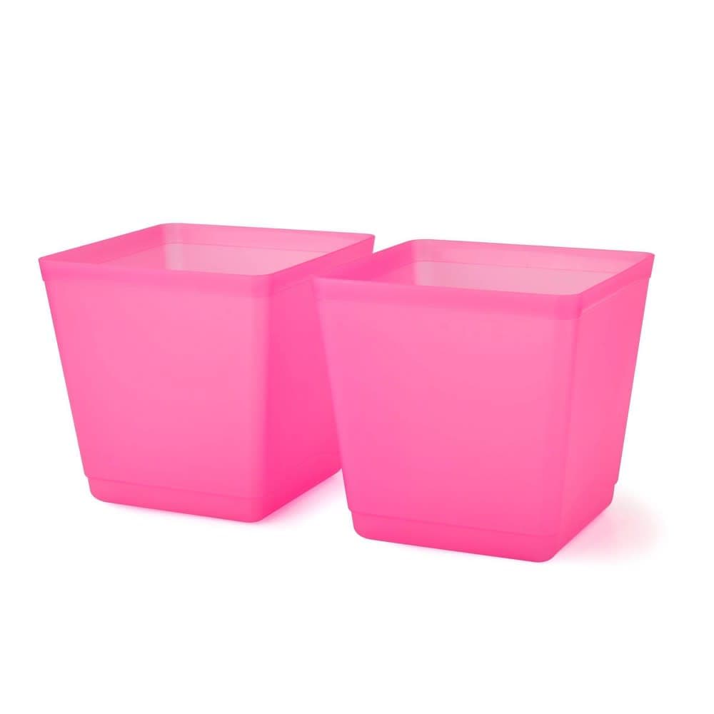 2pk 213oz Plastic Cube Storage Bins Pink - Bullseye's Playground™