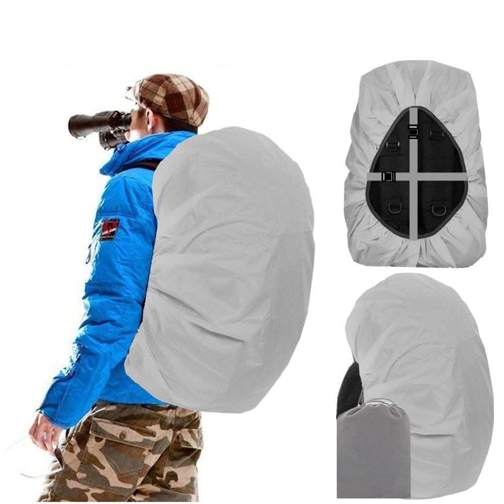 Joy Walker Waterproof Backpack Rain Cover for (15-90L), Upgraded (Anti-slip) Buckle Strap & Strengthened Layer for Hiking Camping Traveling Cycling (Gray, Middle (for 30-40L backpack))