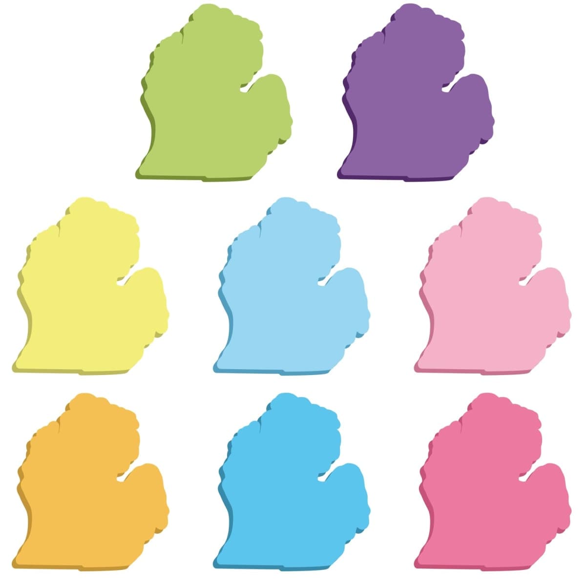 Gilprop 8 Pads/ 240 Sheets Michigan Gifts Michigan Shaped Sticky Notes Self Stick Notes Colorful Memo Note Pad for Independence Day Birthday Souvenirs Traveler Coworkers Farewell Gifts (Multicolors)