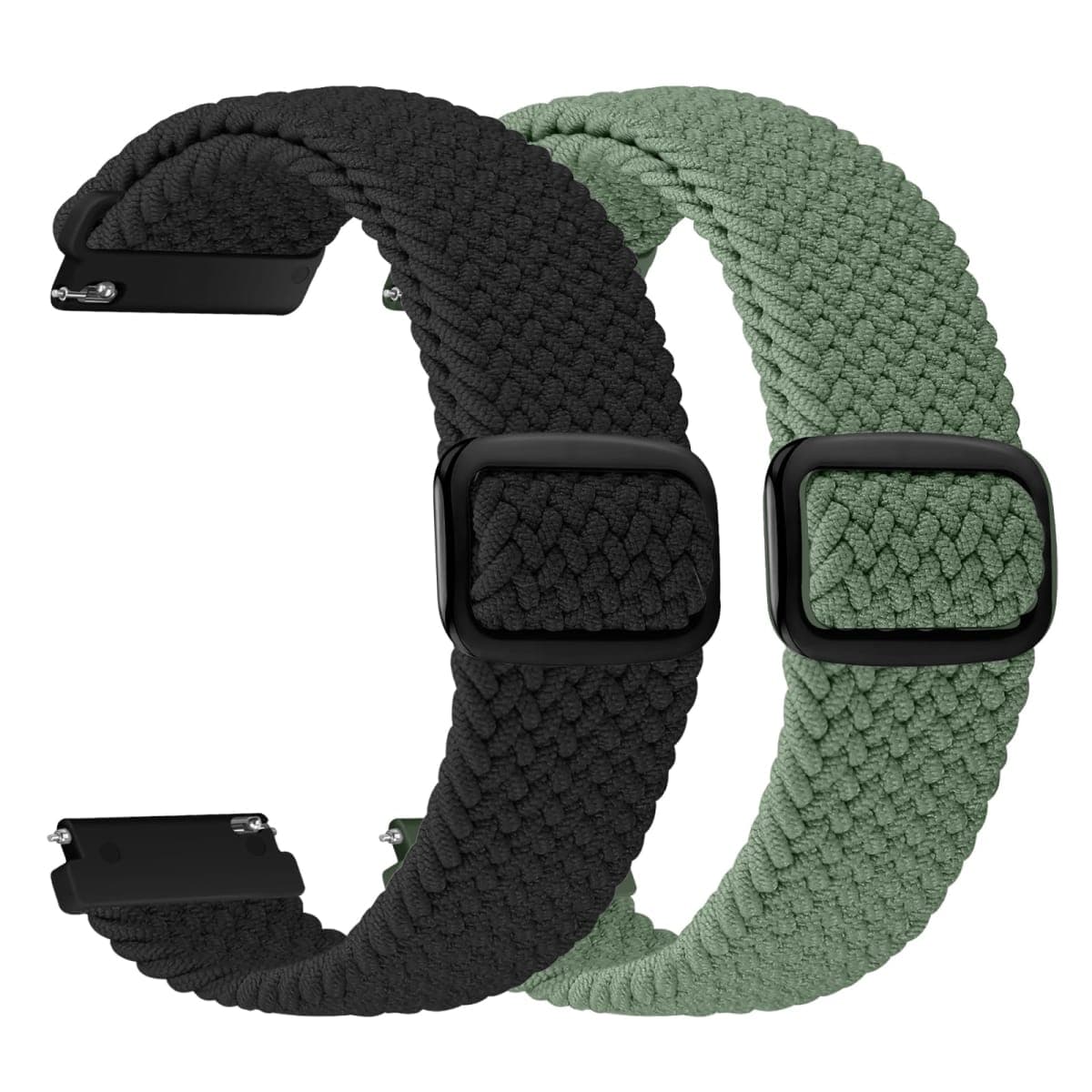 22mm Quick Release Braided Bands Compatible with Garmin Vivoactive 4 45mm, Forerunner 570 47mm/255/265, Smartwatch Band for Amazfit Bip 6/5, Redmi Watch 5 Active/Lite, Starlight Black+Rock Blue, 22mm
