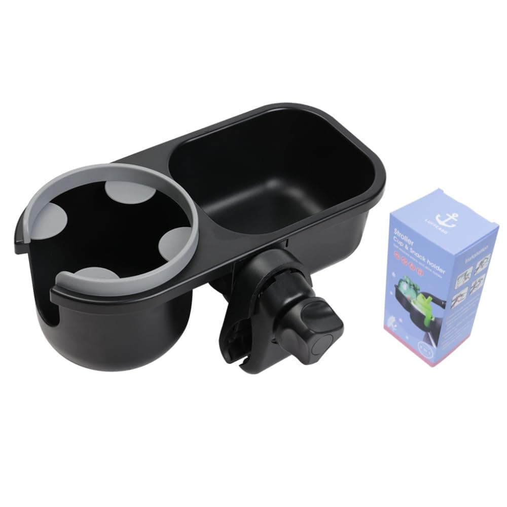 LUFFCABO Universal Snack Tray for Stroller with Cup Holder, 2 in 1 Stroller Tray with Cup Holder, Baby Travel Gear Attachment Accessories