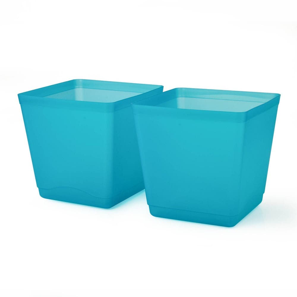2pk 213oz Plastic Cube Storage Bins Teal - Bullseye's Playground™