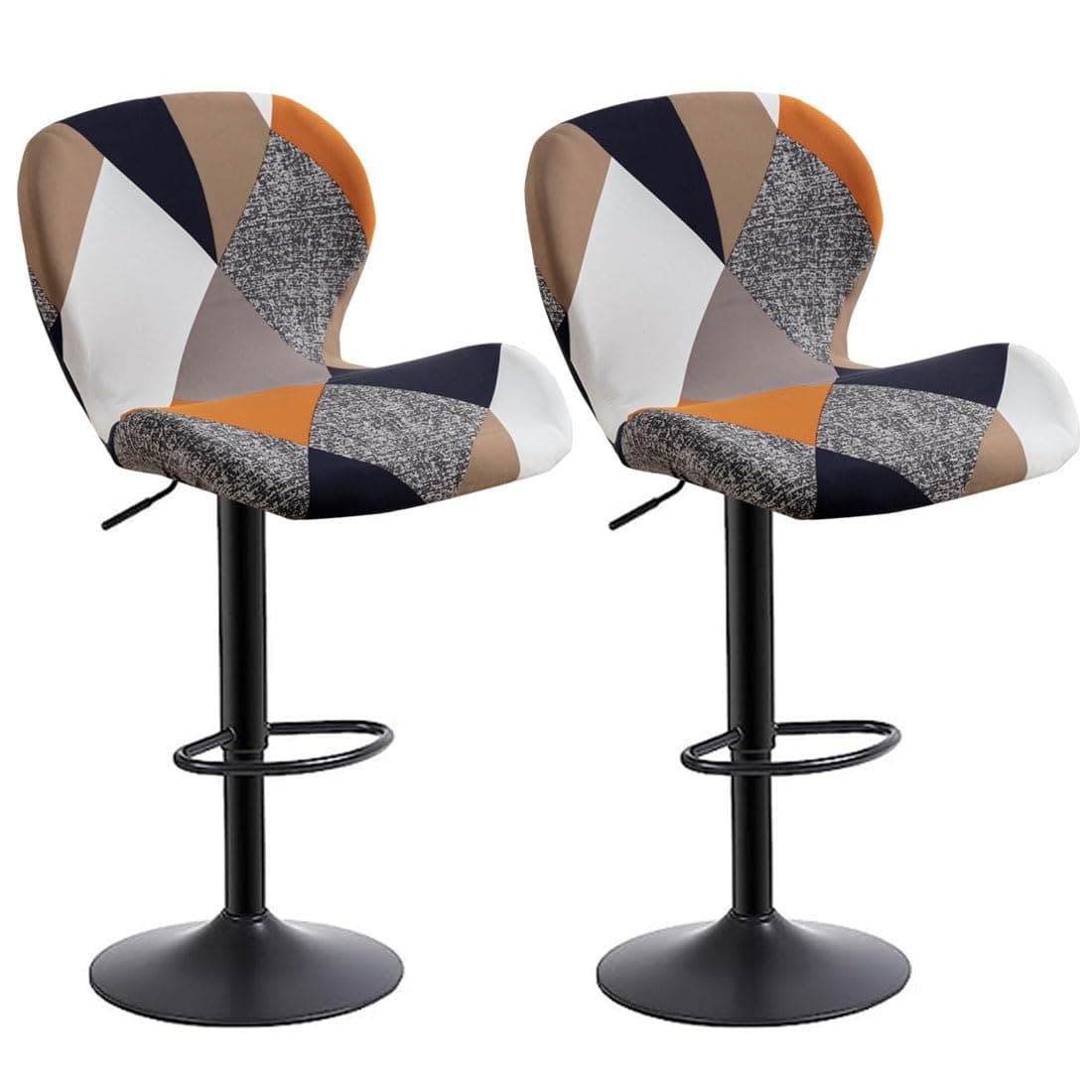 Bifaunvogel Counter Height Bar Stool Covers with Back Stretch Printed Kitchen Swivel Stools Slipcovers Curved Short Shell Back Barstools Covers for Dining Living Room and Bistro Pub 2 Pack #17