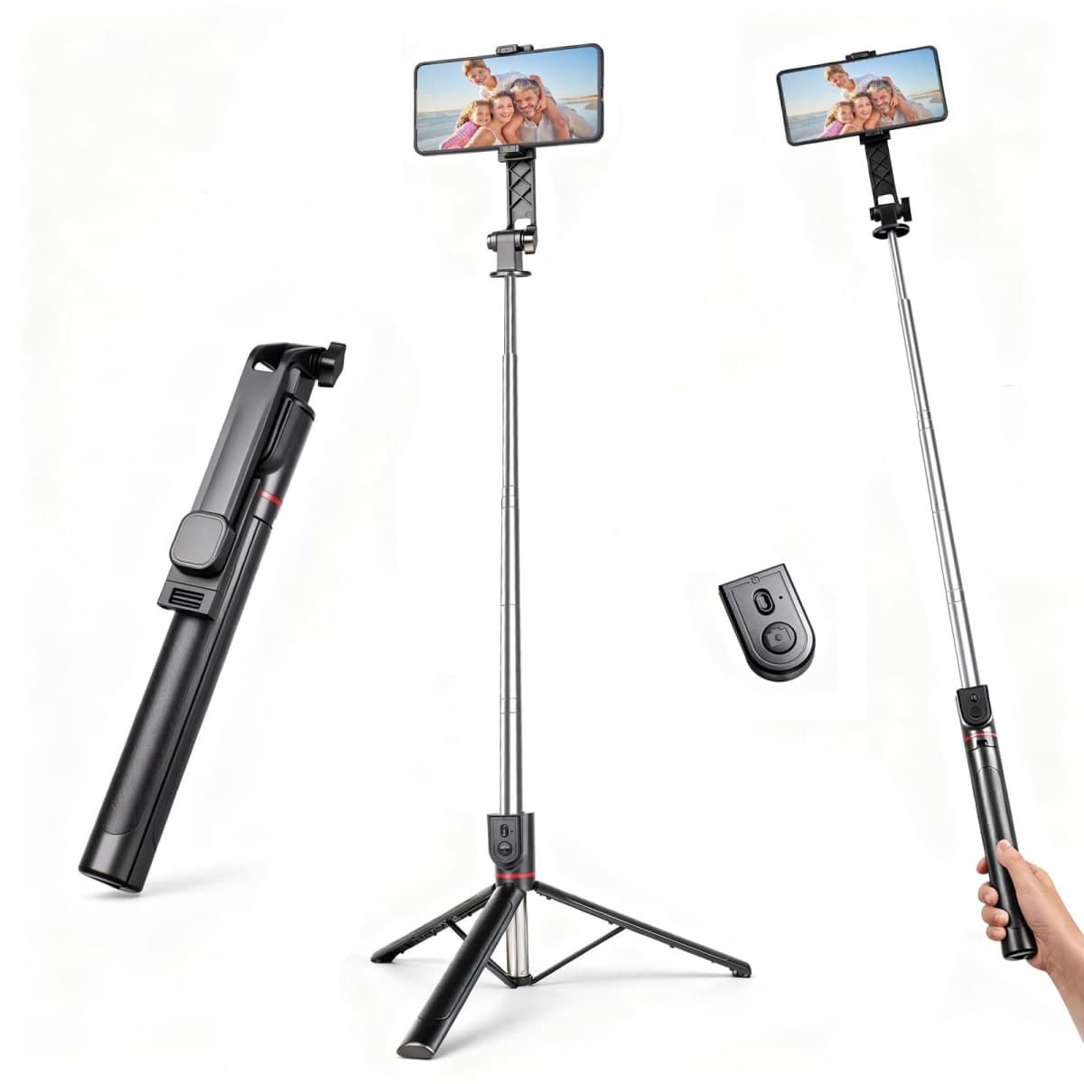 GBFETM 71 Inch Mobile Phone Tripod Selfie Stick for iPhone and Android Phone, Cell Phone Tripod with Wireless Remote Control