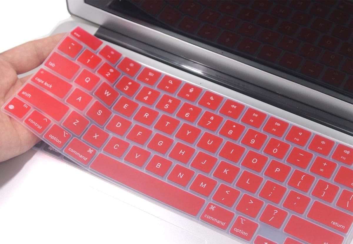 JuYuish Keyboard Skin Compatible with MacBook Air 15 13.6 inch A3114 A2941 A3113 A2681, MacBook Pro 14 & 16 M4 M3 M2 M1 A3112 A3185 A3401 A2918 A2992 A2779 A2442 A3403 A3186 A2991 A2780 A2485 (Red)