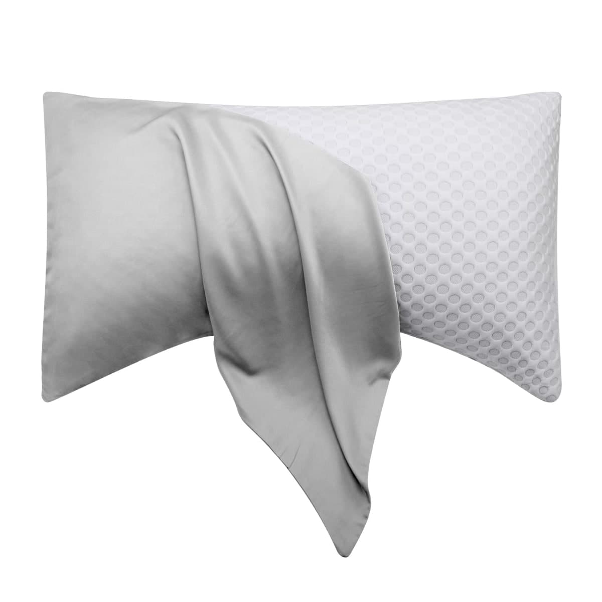Curved Crescent Cooling Side Sleeper Pillow Cases - Rayon Derived from Bamboo Pillowcase Cover Queen Size 1 Piece, 20 * 30 inches Light Grey