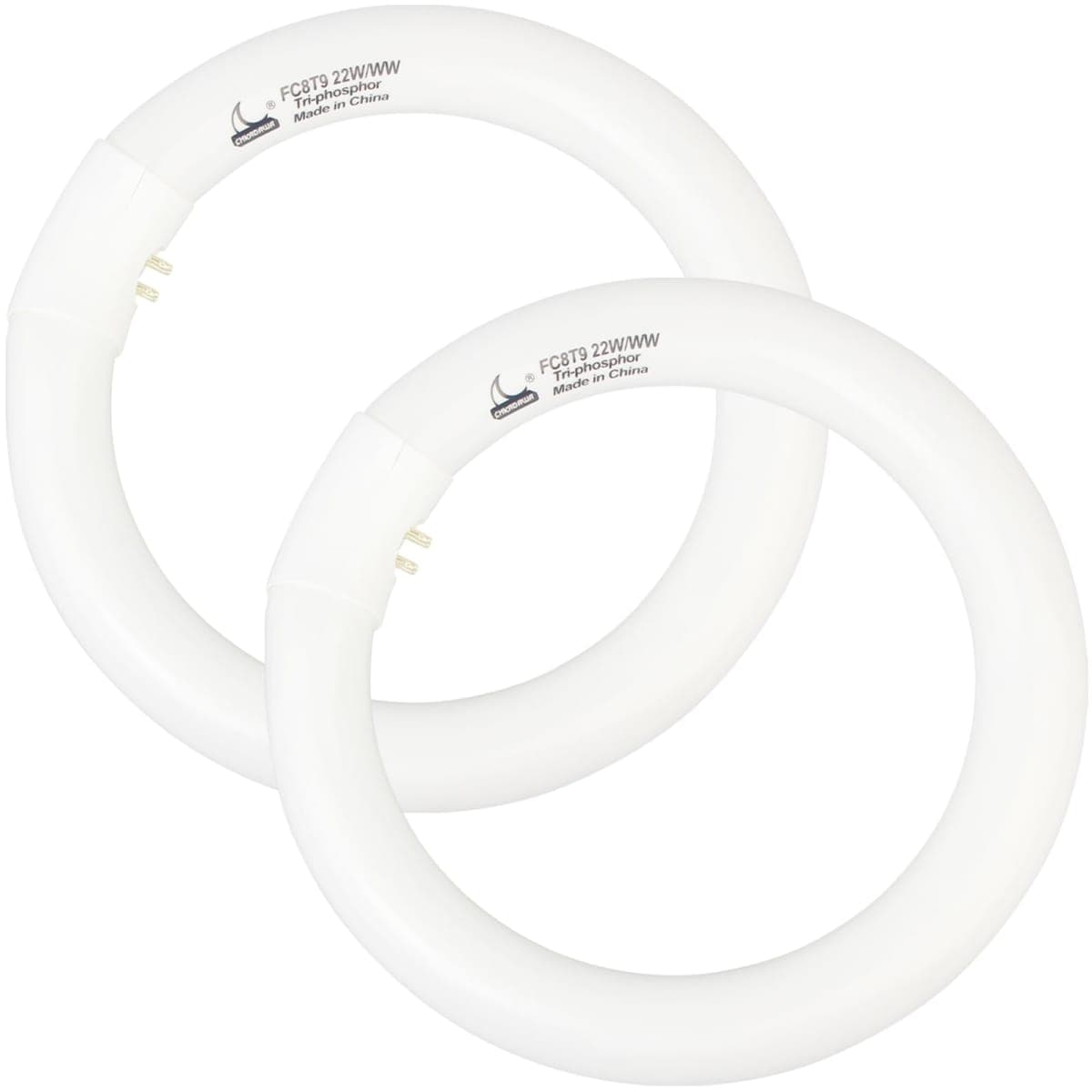 CHKADAWA FC8T9/KB 22W Round Light Bulb, 8 Inch T9 22 Watt Circular Fluorescent Light Bulbs, Replacement Circline Fluorescent Lamp, Warm White 3000K 1400 Lumens, G10q 4 Pin Prong, 2 Pack