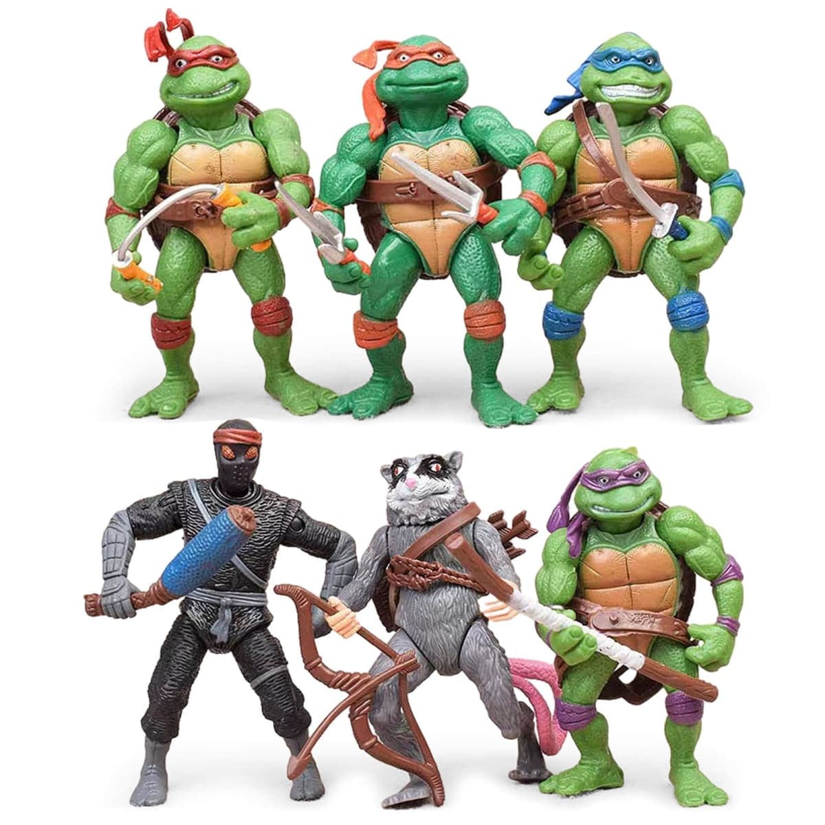 KLUKGE 6-PacksTurtles Action Figures 4.7 Inches Turtles Toys Multi-Jointed Movable Cartoon Turtle Toy Set Birthday Gifts for Friends and Fans