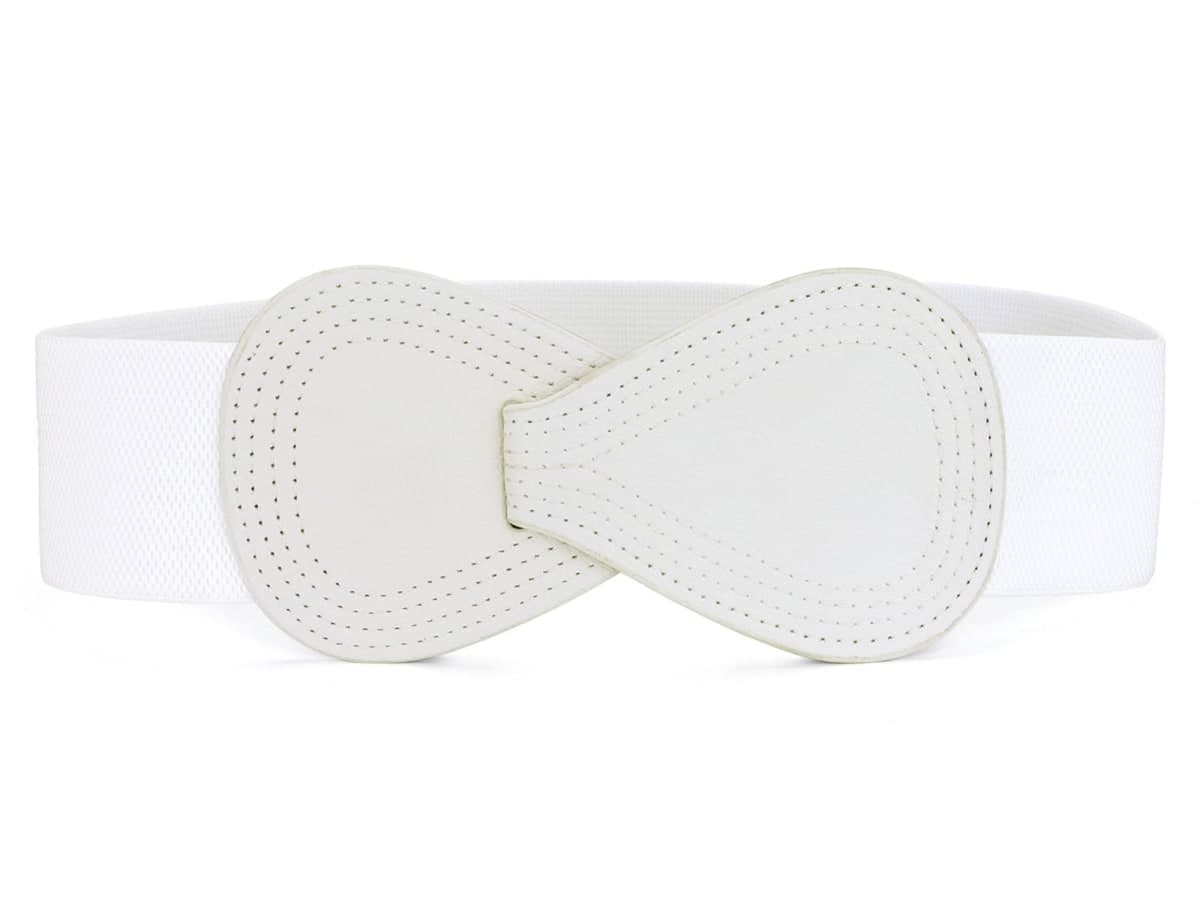 Allegra K Women's Wide Stretch Waist Corset Belt Figure-8 Buckle Wrap Style