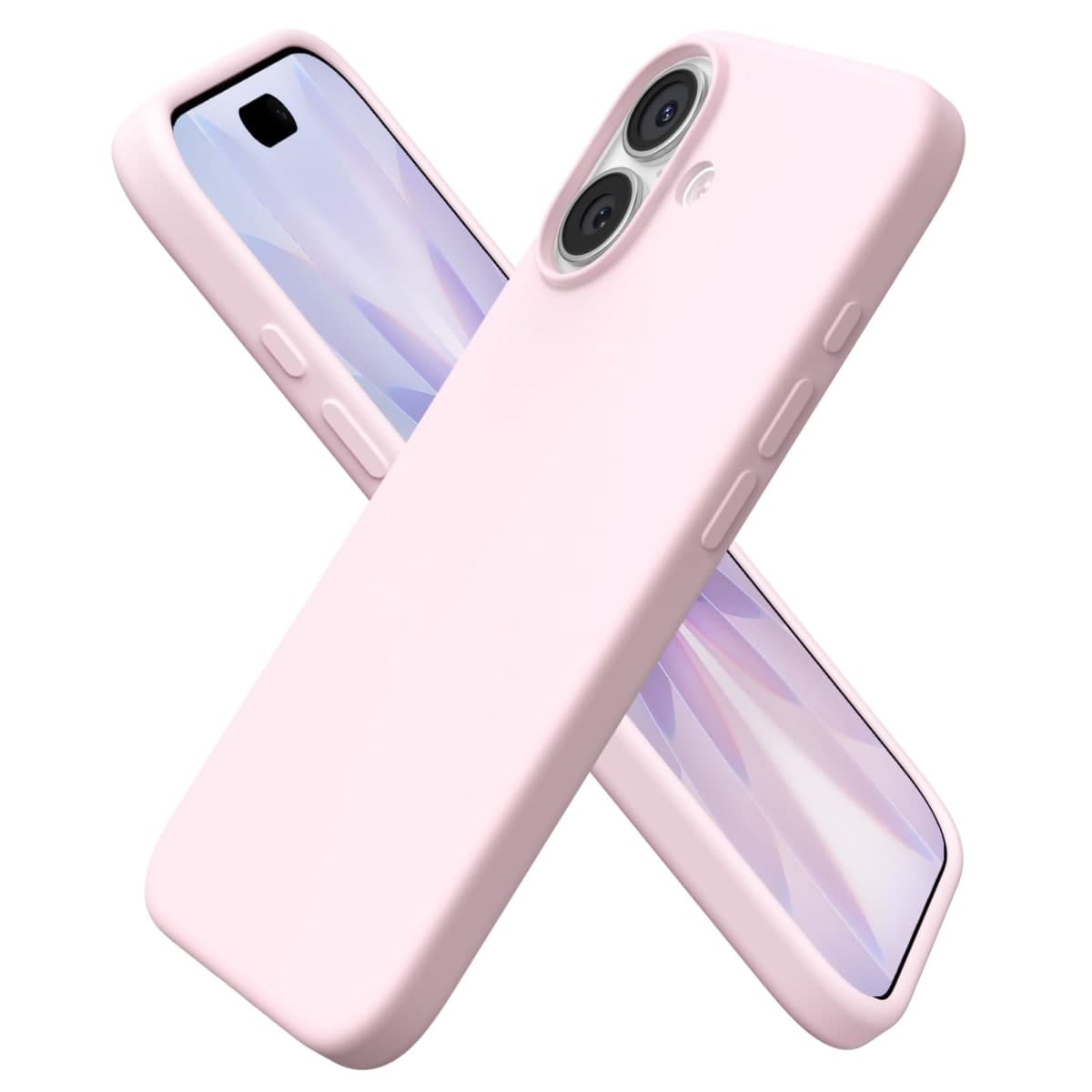 ORNARTO for iPhone 17 Case 6.3", Slim Liquid Silicone, Chalk Pink