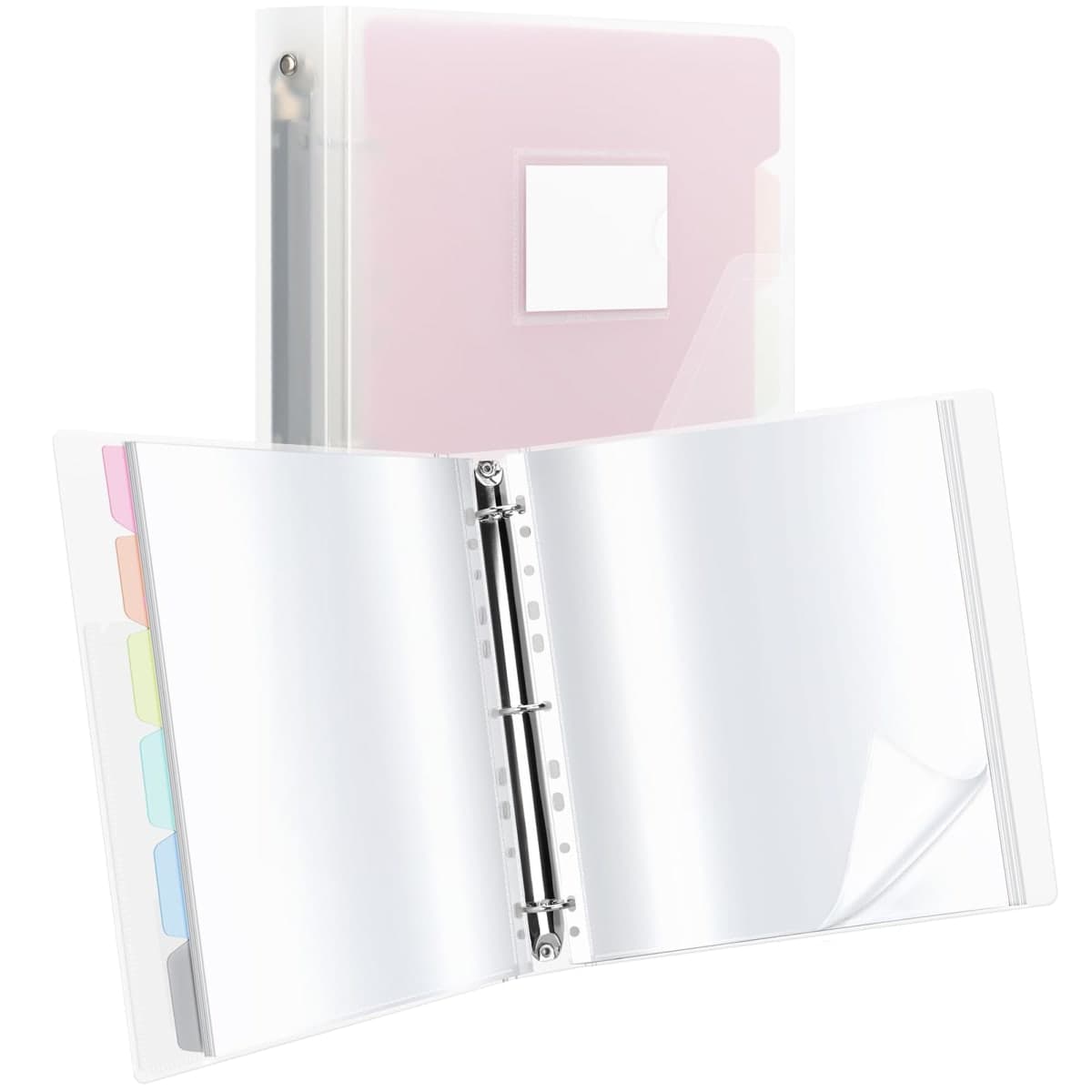 Uquelic 80-Pocket Clear Binder with Plastic Sleeves for Letter/A4 Size