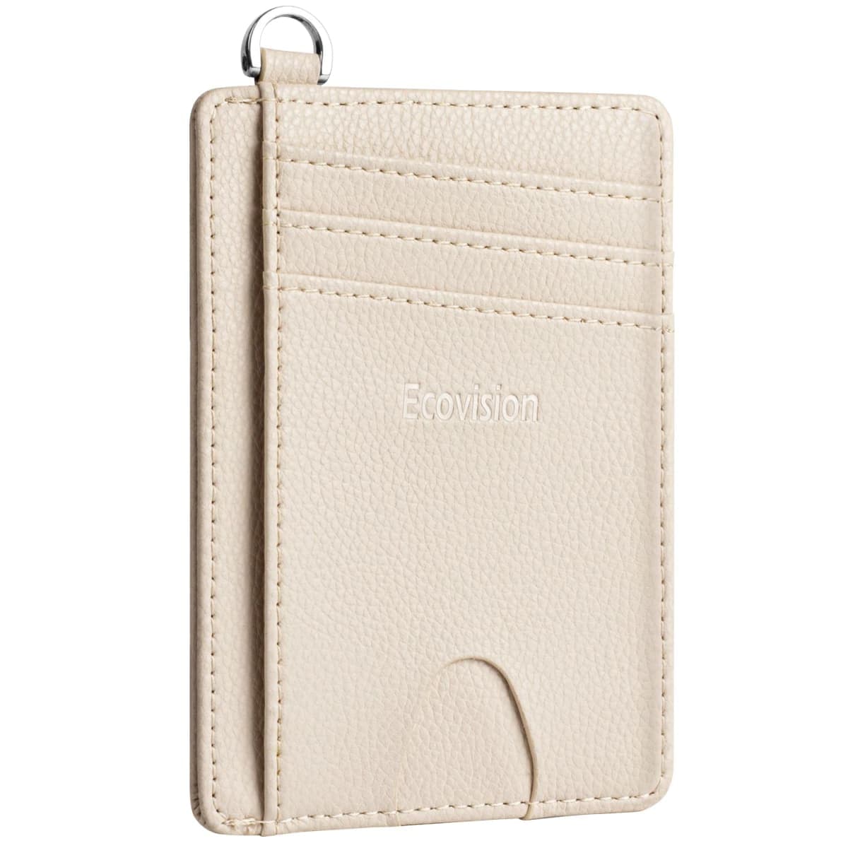 EcoVision Slim Minimalist Front Pocket Wallet, RFID Blocking Credit Card Holder Wallet with Detachable D-Shackle for Men Women