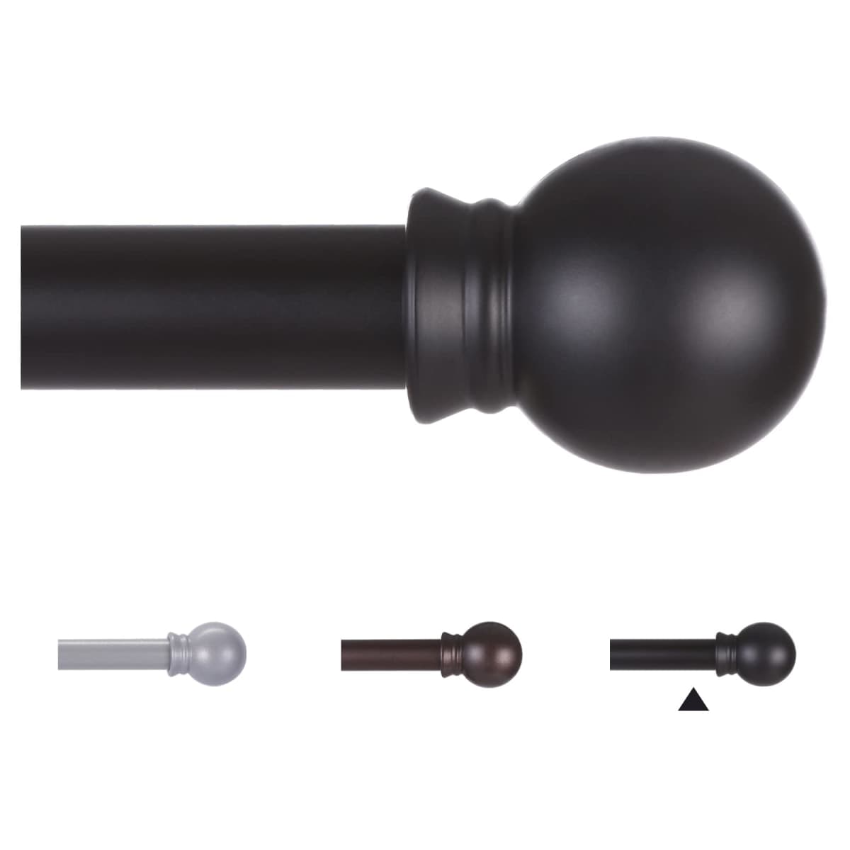 Thestoa Curtain Rods for Windows 48 to 84-92 inch, 5/8" Matte Black Curtain Rod, Stainless Steel Small Curtain Rods for Bedroom, Living Room,Kitchen,Farmhouse, Outdoor Curtain rod Black