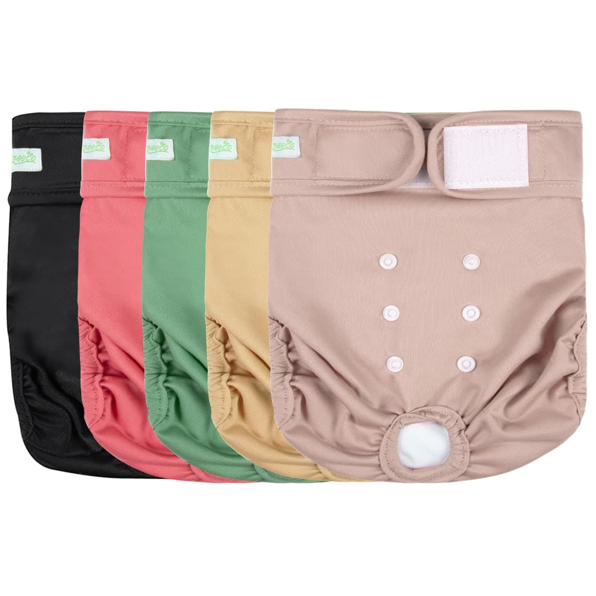 wegreeco Washable Dog Diapers, Ultra Absorbent Dog Diapers Female 5 Pack with Comfort Fit, Breathable Puppy Doggie Diapers for Female Dogs in Heat, Excitable Urination or Incontinence, Small