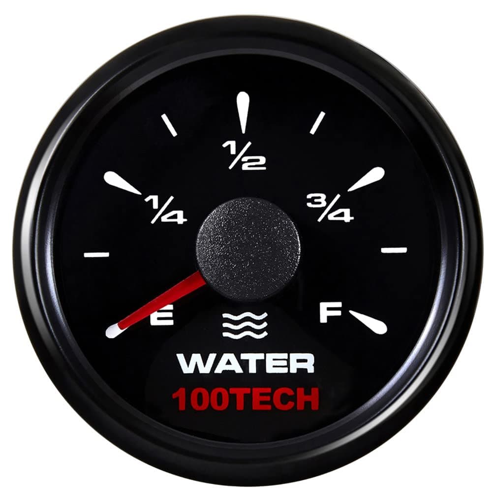 100TECH Water Level Gauge Multi Ohm Selectable Marine RV Tank Gauge Black