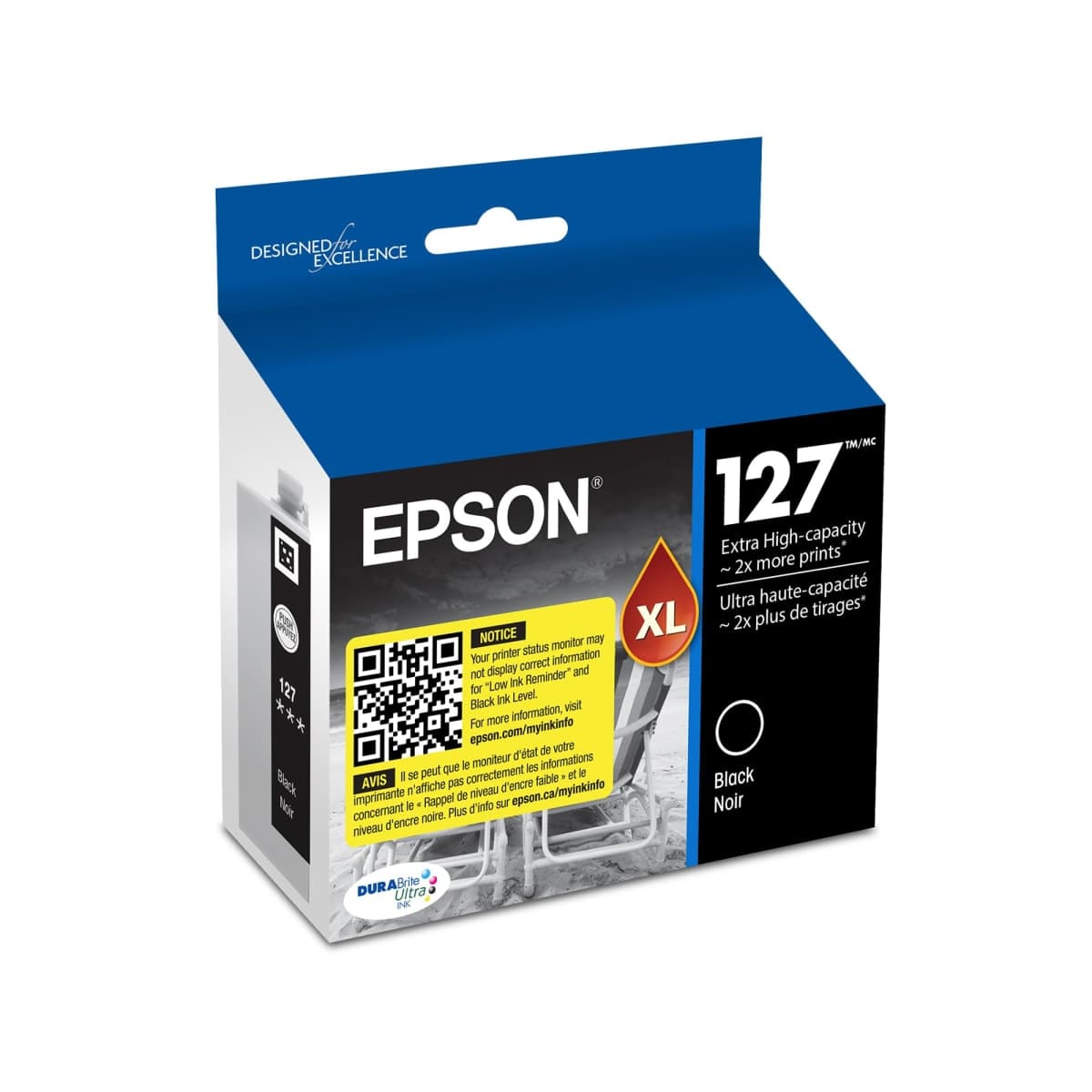 Epson 127 DURABrite Ultra Extra High-Capacity Ink Cartridge, Black (T127120)