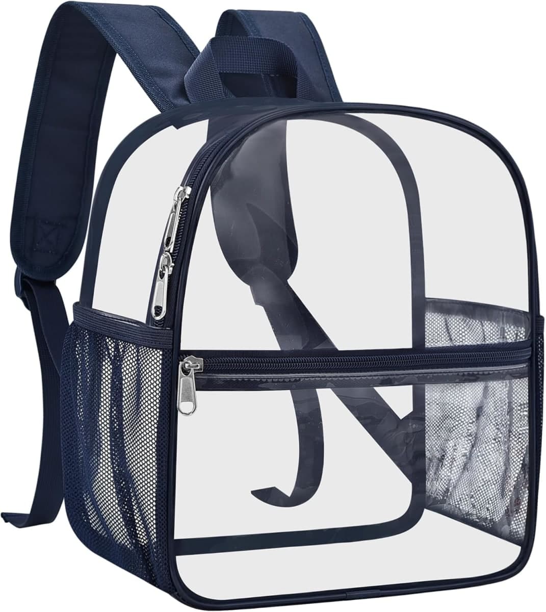 Oraben Clear Backpack for Stadium Events Sports Fan Backpack Stadium Bag, Navy Blue, Small, Enhanced Strap