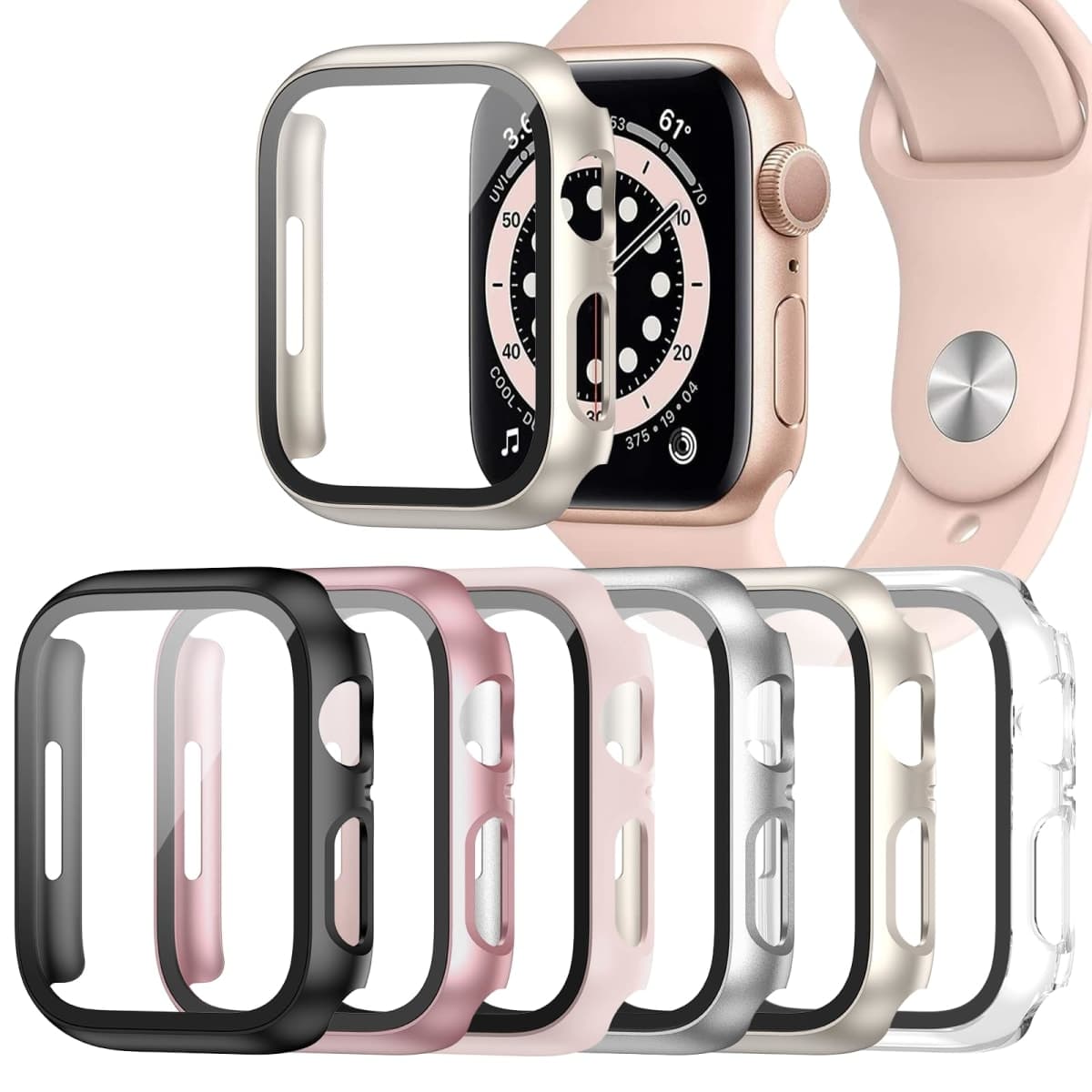 Landhoo 3 Pack Case for Apple Watch 41mm 9 8 7 with Screen Protector