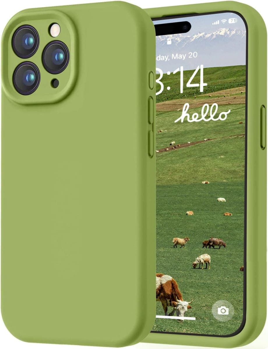 LOVE 3000 Designed for iPhone 15 Pro Max Case, Premium Silicone with [Soft Anti-Scratch Microfiber Lining] Shockproof Protective Phone Case for Men Women Girls 6.7", Cedar Green