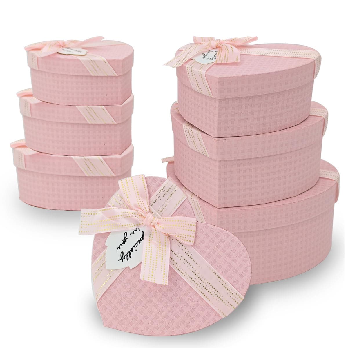 HAISENGO 3 Pcs Heart Shaped Boxes Valentine's Day Heart Shaped Floral Gift Boxes