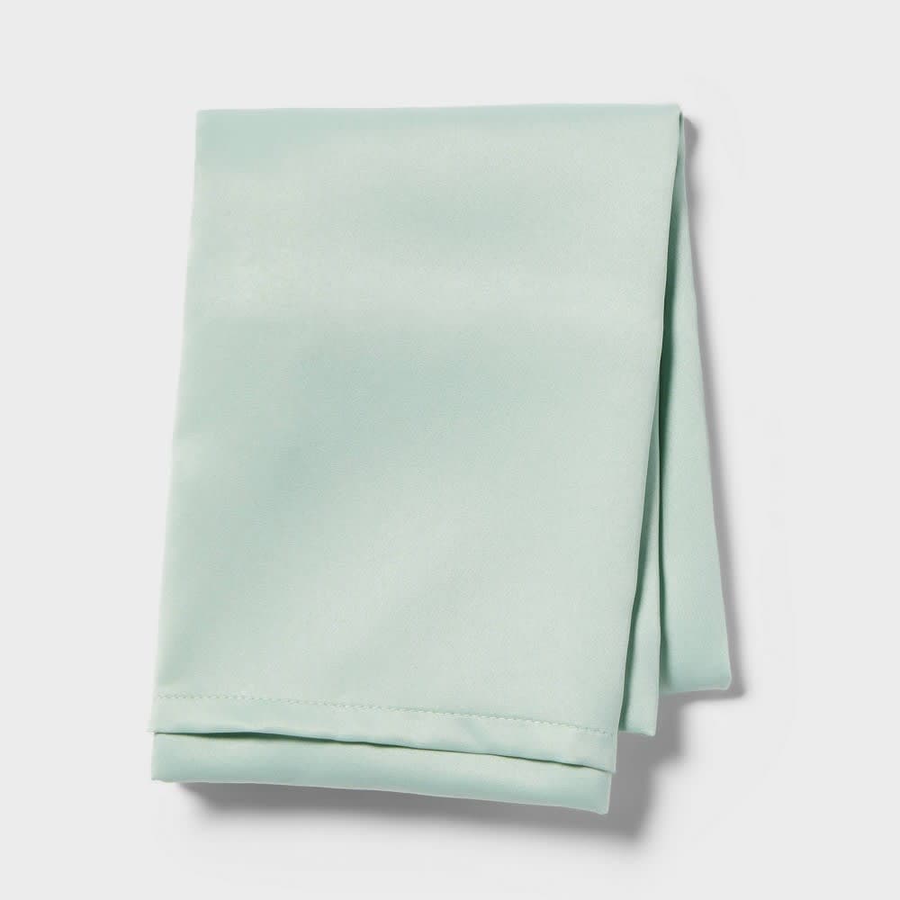 Standard Satin Pillow Cases Green - Room Essentials™: Recycled Polyester, Woven, OEKO-TEX Certified, 180 Thread Count