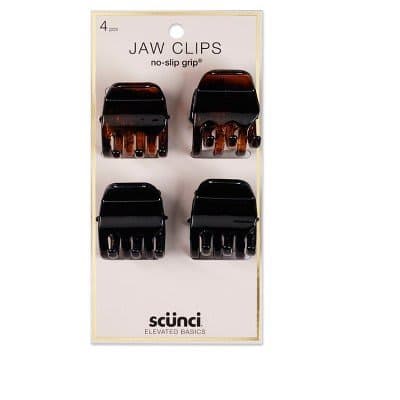 Scunci 3cm No Slip Jaw Clips - 4pk Black