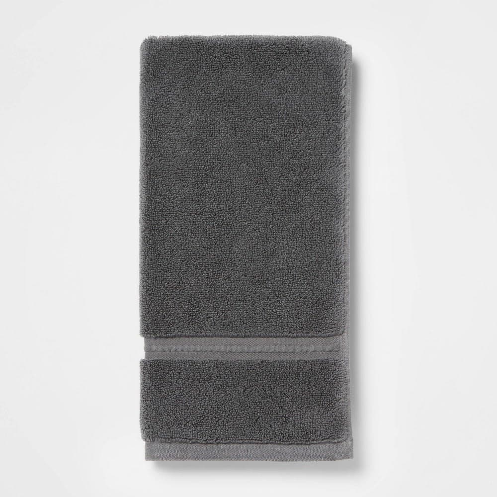 Spa Plush Hand Towel Dark Gray - Threshold™: 100% Cotton, Heavyweight 550-800 GSM, OEKO-TEX Certified