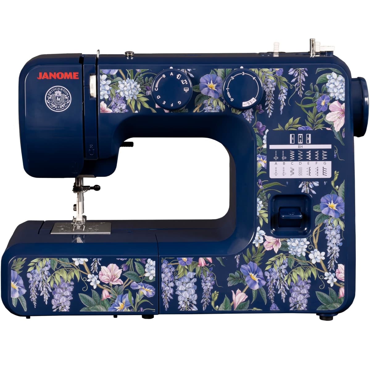 Janome Wisteria Promenade Easy-to-Use 15-Stitch Sewing Machine Officially Licensed Bridgerton Collection