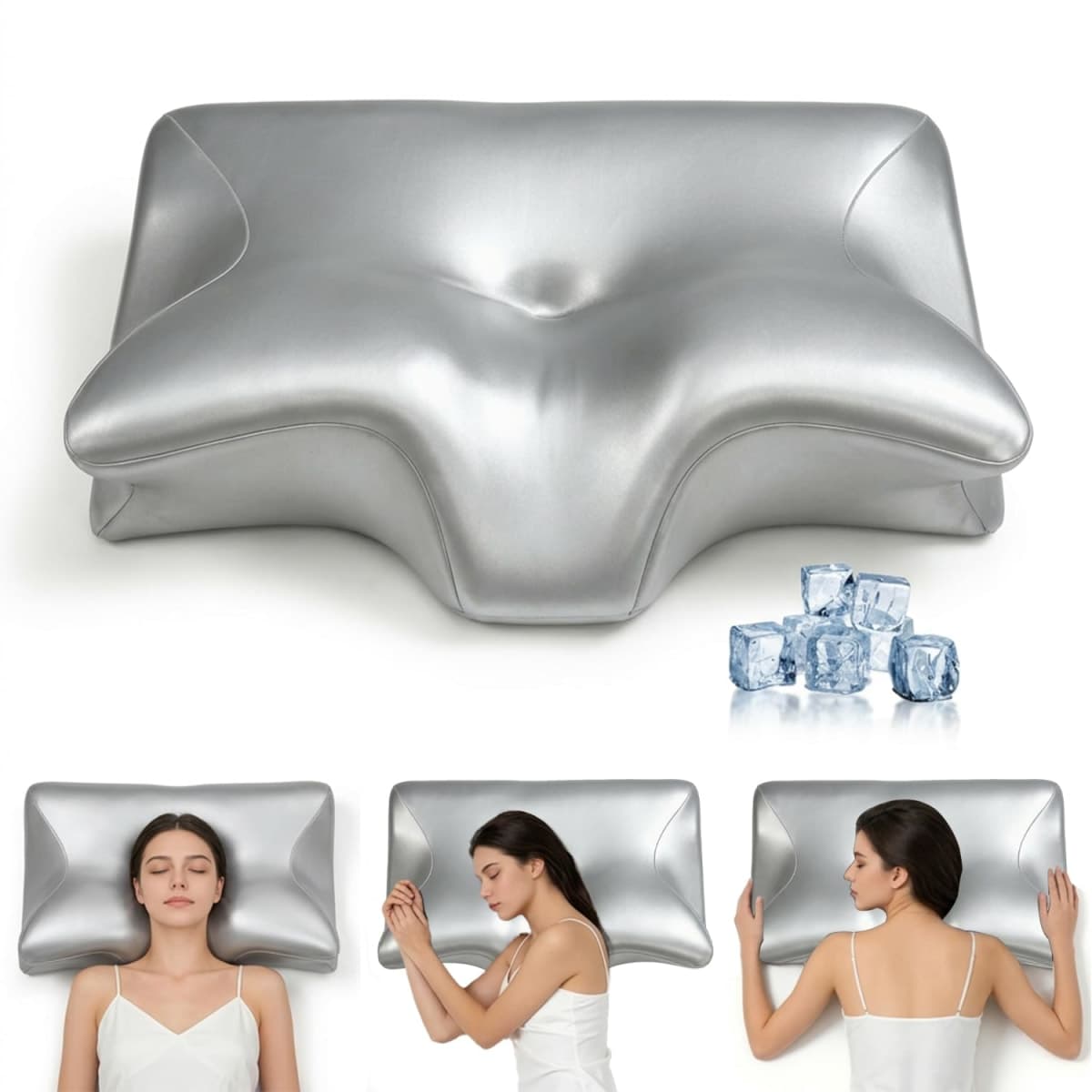 Cooling Gel Memory Foam Cervical Pillow for Neck and Shoulder Support, Ergonomic Contour Pillow for All Sleep Positions, Side Back Stomach Sleeper Bed Pillow with Removable Washable Cover