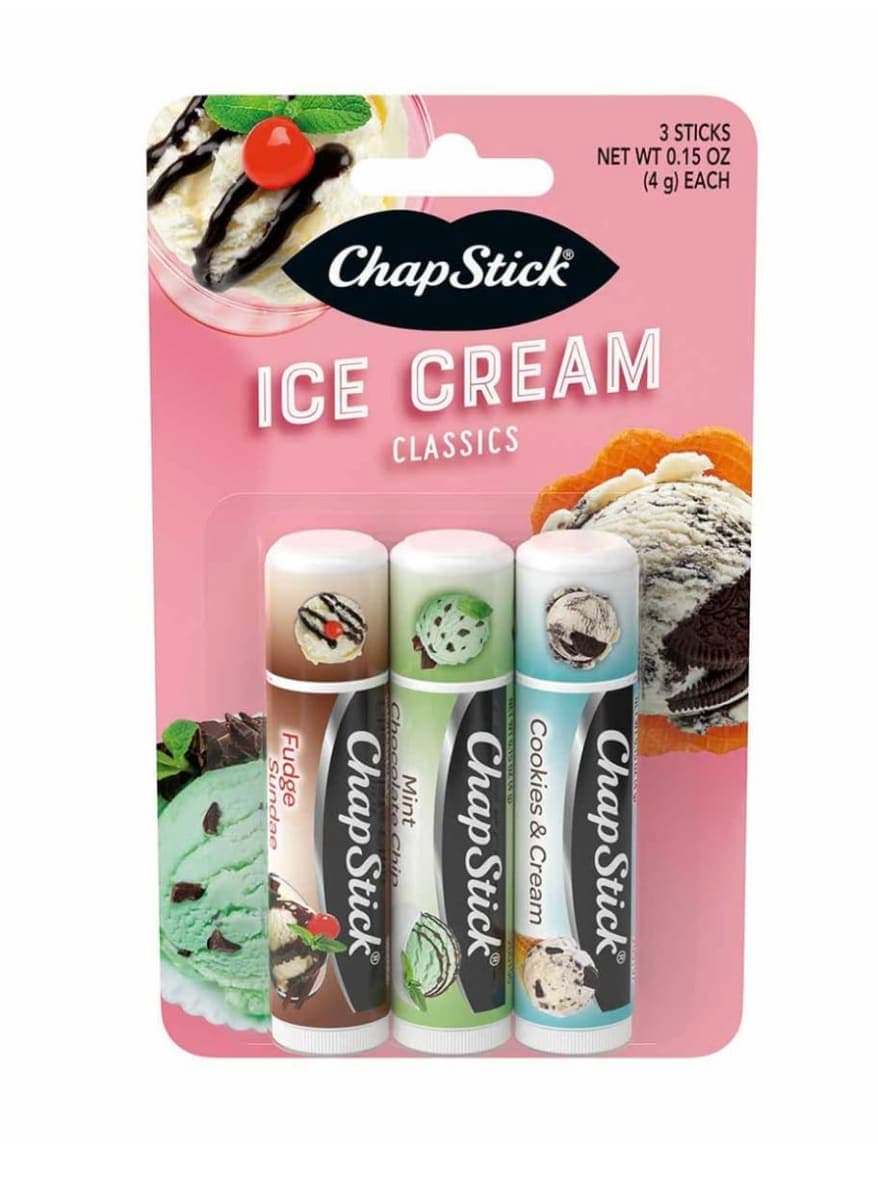 ChapStick Lip Moisturizer, Ice Cream 0.15 Oz Each 3 Sticks
