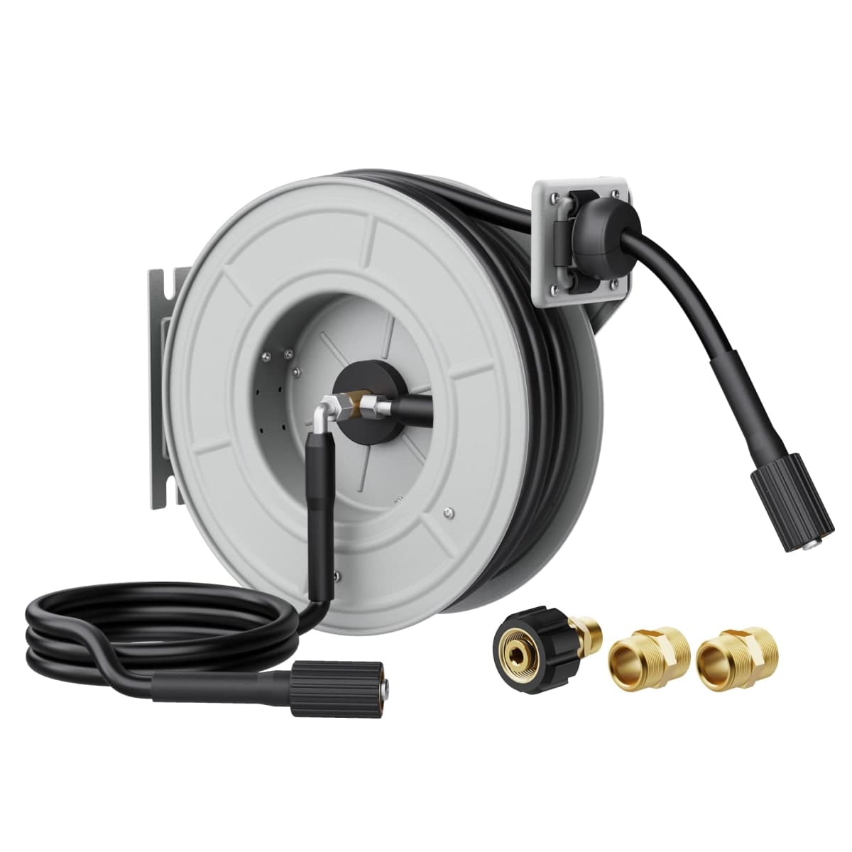 Giraffe Tools Retractable Pressure Washer Hose Reel 65ft, 2600PSI