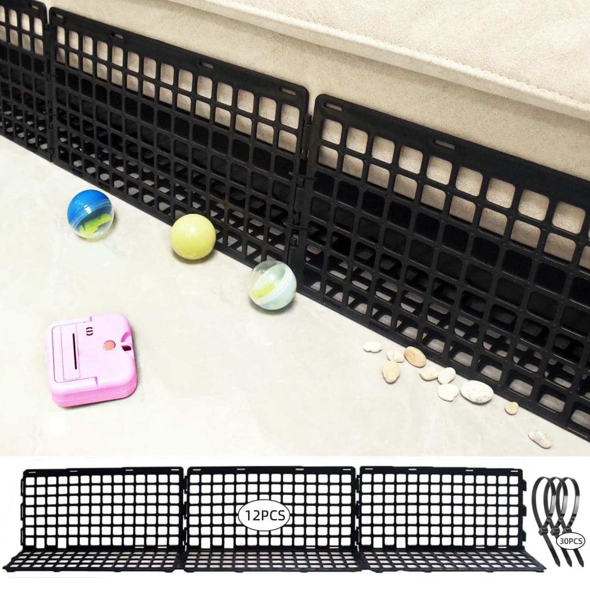 12 Pcs Under Couch Blocker for Bed Adjustable Furniture Plastic
