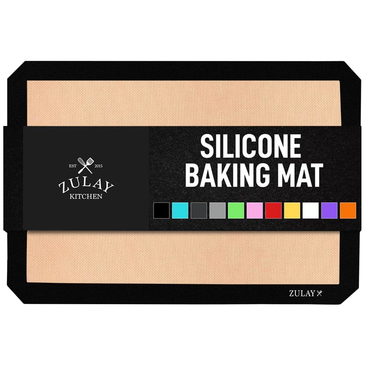 Zulay Kitchen 16.5"x11.6" 1-Pack Silicone Baking Mat Sheet - Reusable Silicone Baking Sheet - Easy & Convenient Nonstick Baking Supplies - Silicone Mats for Baking - Baking Mat For Oven - (Black)