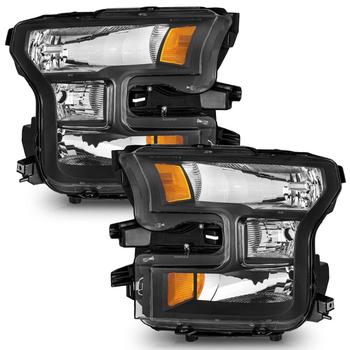 WEELMOTO Headlights Assembly for 2015 2016 2017 Ford F150 XL/XLT/Lariat