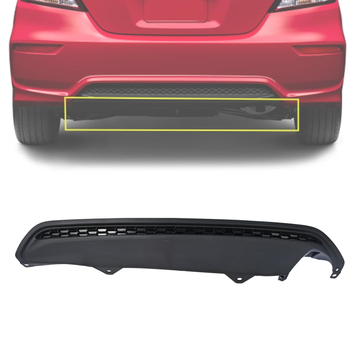 Magimaker Rear Lower Bumper Valance 04716TR3A90 Fit for Honda Civic 2013 2014 2015 PP Textured Black Board Rear Lower Bumper Guard Cover Panel, Air Deflector Valance Molding Trim Replace HO1195101