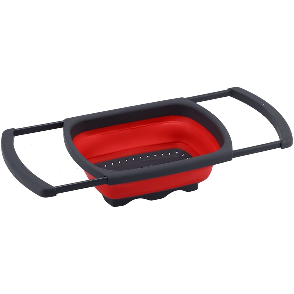 Jauarta Folding Drain Basket WearResistant Nonslip Bottom, Convenient for Washing and Draining, 18-19.4oz (Red)