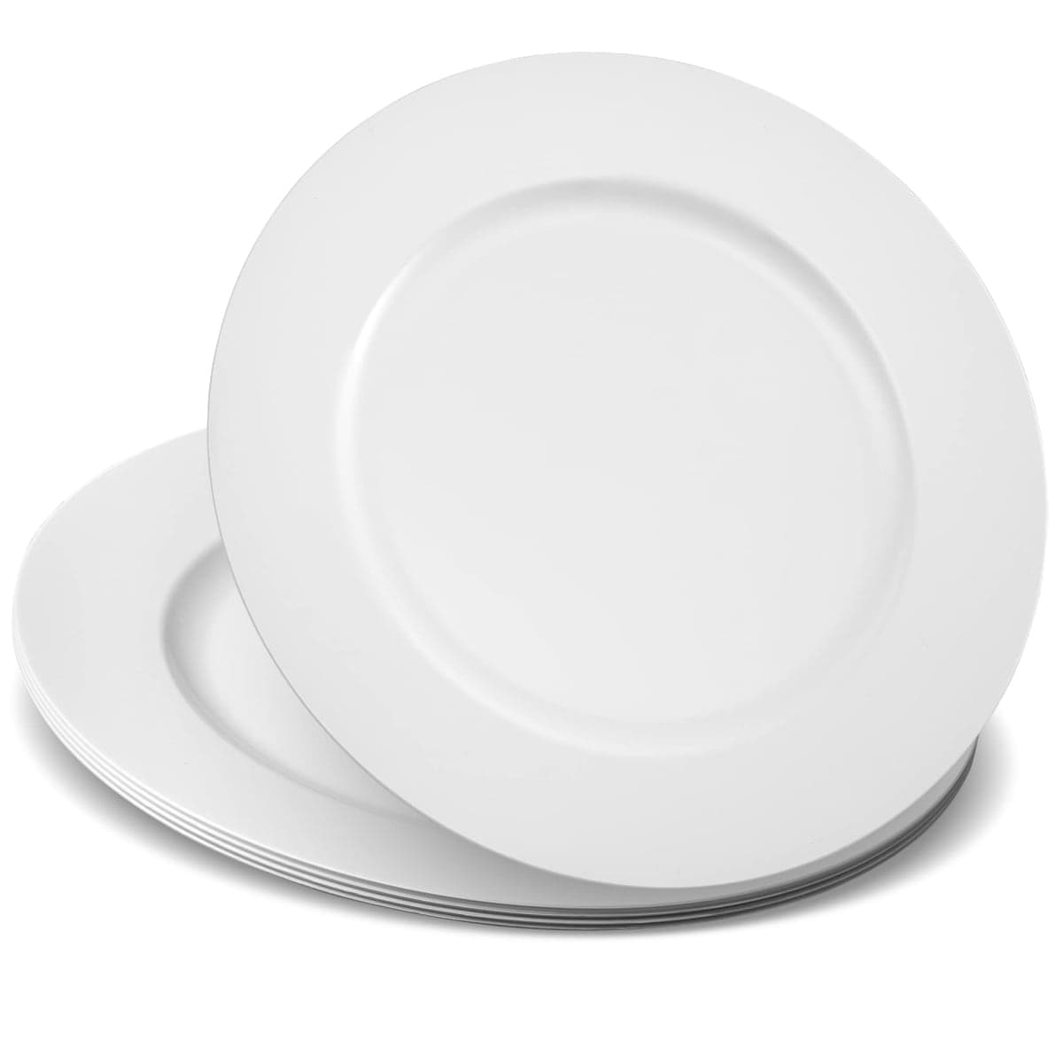 ELEGANT DISPOSABLES 13'' Party Chargers Large Plates & Platters Great for Elegant Party's Weddings Tableware Great for Serving dish (White, 12)