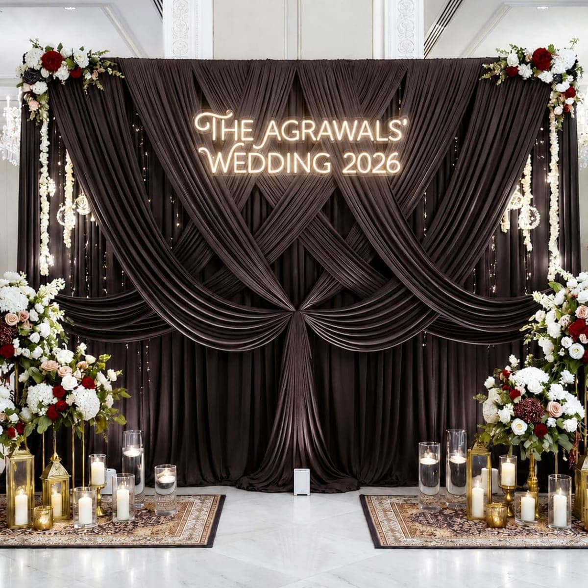 50FTx12FT Brown Backdrop Curtains for Weddings, Birthdays and Photography