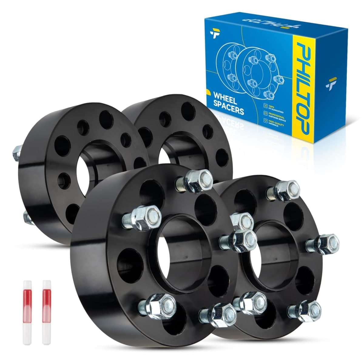 PHILTOP 5x4.5 to 5x5 Wheel Adapters 2 inch Compatible with Explorer,5x114.3mm to 5x127mm Hub Centric Adapter with 71.5mm Hub Bore 1/2"x20 Studs, fit for Edge, Ranger, Mustang, Liberty, Wrangler, 4pcs