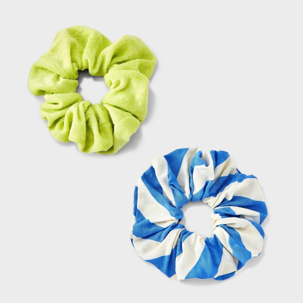 Striped Hair Twister Set 2pc - A New Day™ Blue/Lime