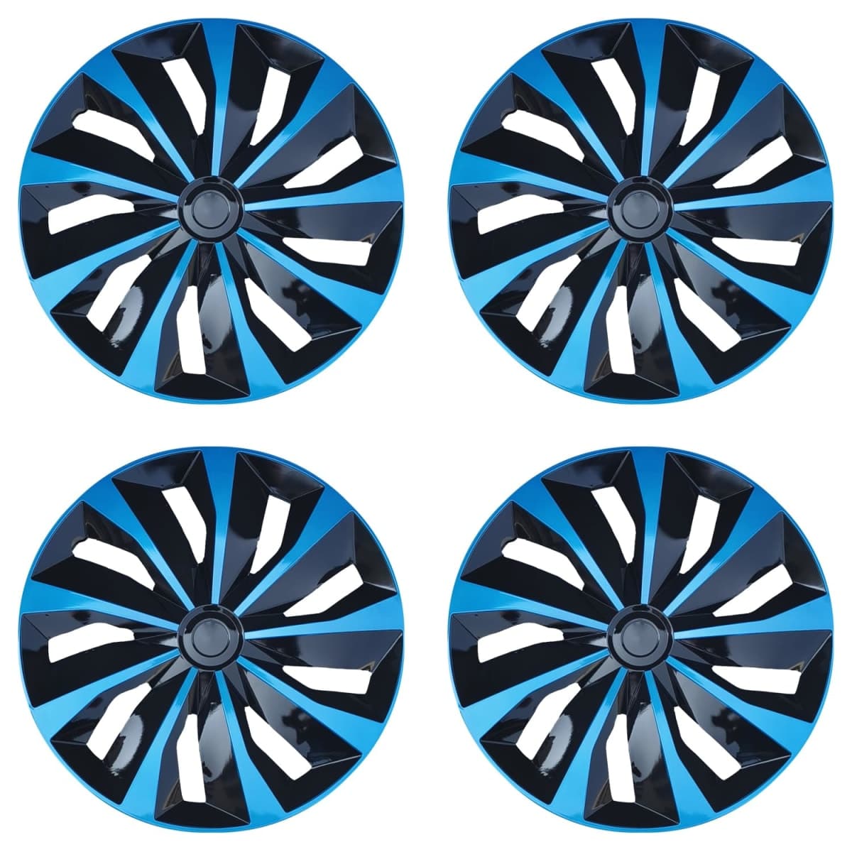 Hubcap Wheel Cover Replacement R15 Hub Caps Universal-Fit Most Steel Wheel Rim Cover ABS Material Exterior Accessories for Car Truck SUV -Set of 4（15-inch，Blue-Black）
