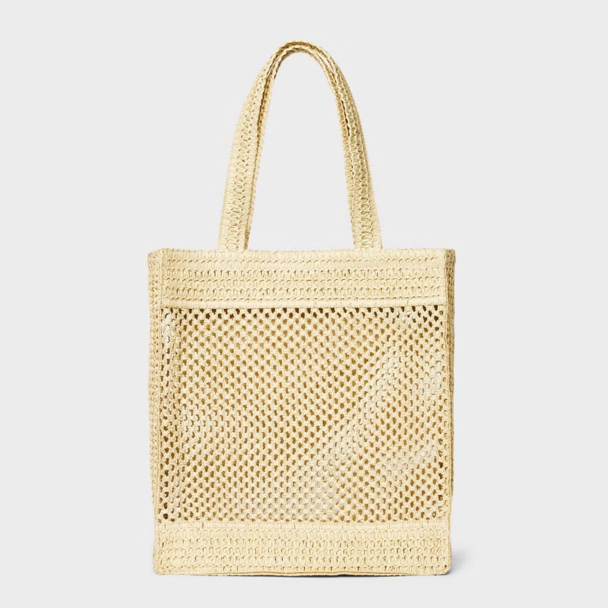 Straw Crochet Tote Handbag - Universal Thread™ Beige