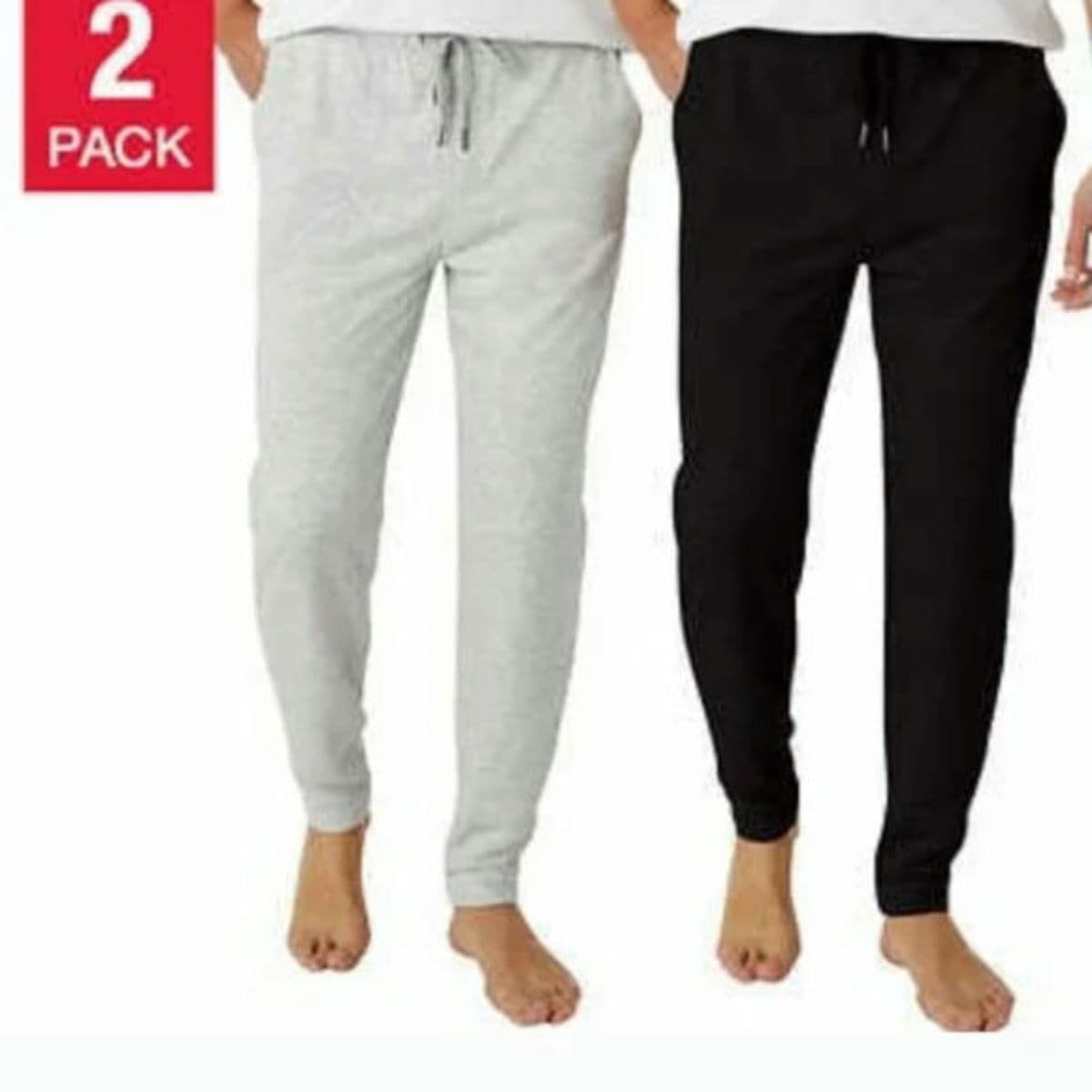 Eddie-Bauer Joggers 2Pk - XXL/TTG - Black/Light Grey