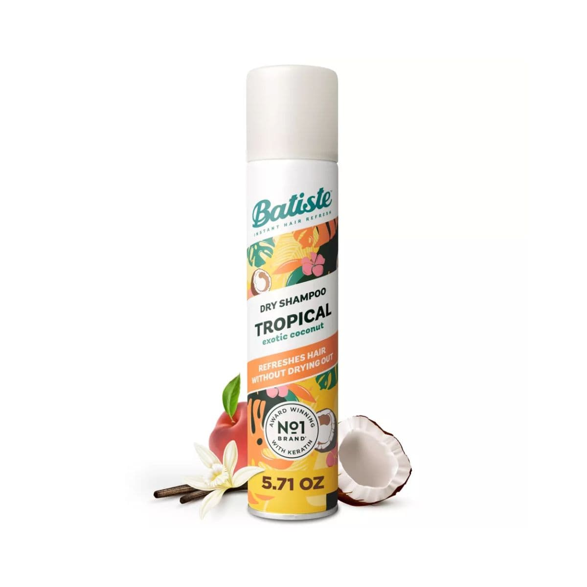 Batiste Tropical Exotic Coconut Dry Shampoo - 5.71oz: For All Hair Types, Aerosol, Basic Cleansing