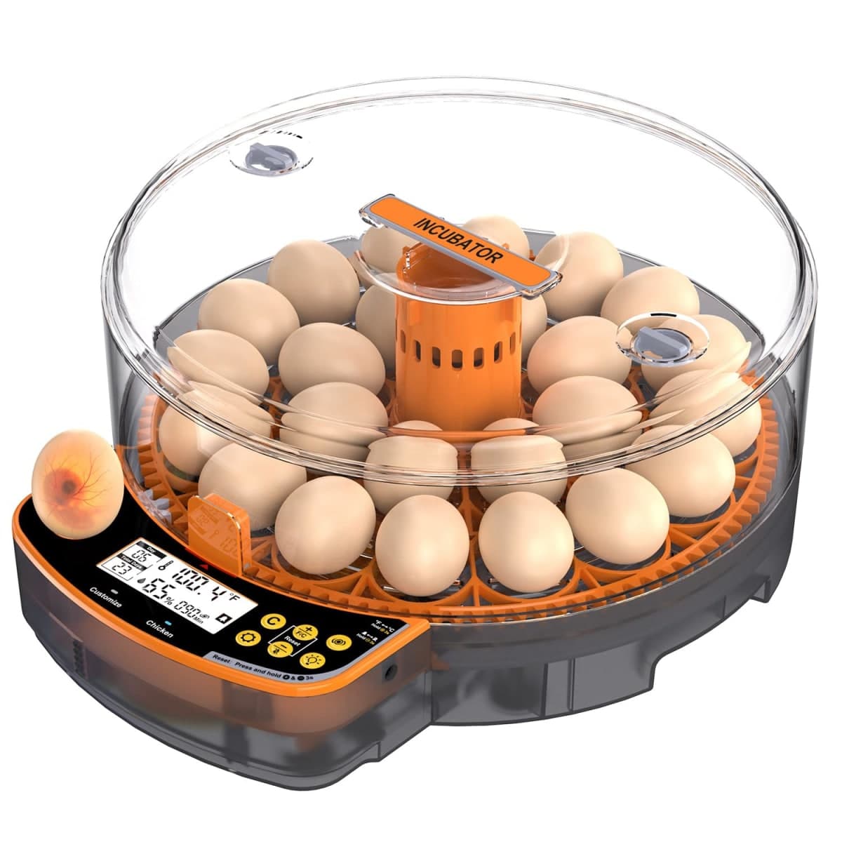 24 Egg Incubator - Smart Incubators for Hatching Chicken Eggs with Temperature & Humidity Control, Egg Candler, Auto Egg Turner, and Abnormal Alarm