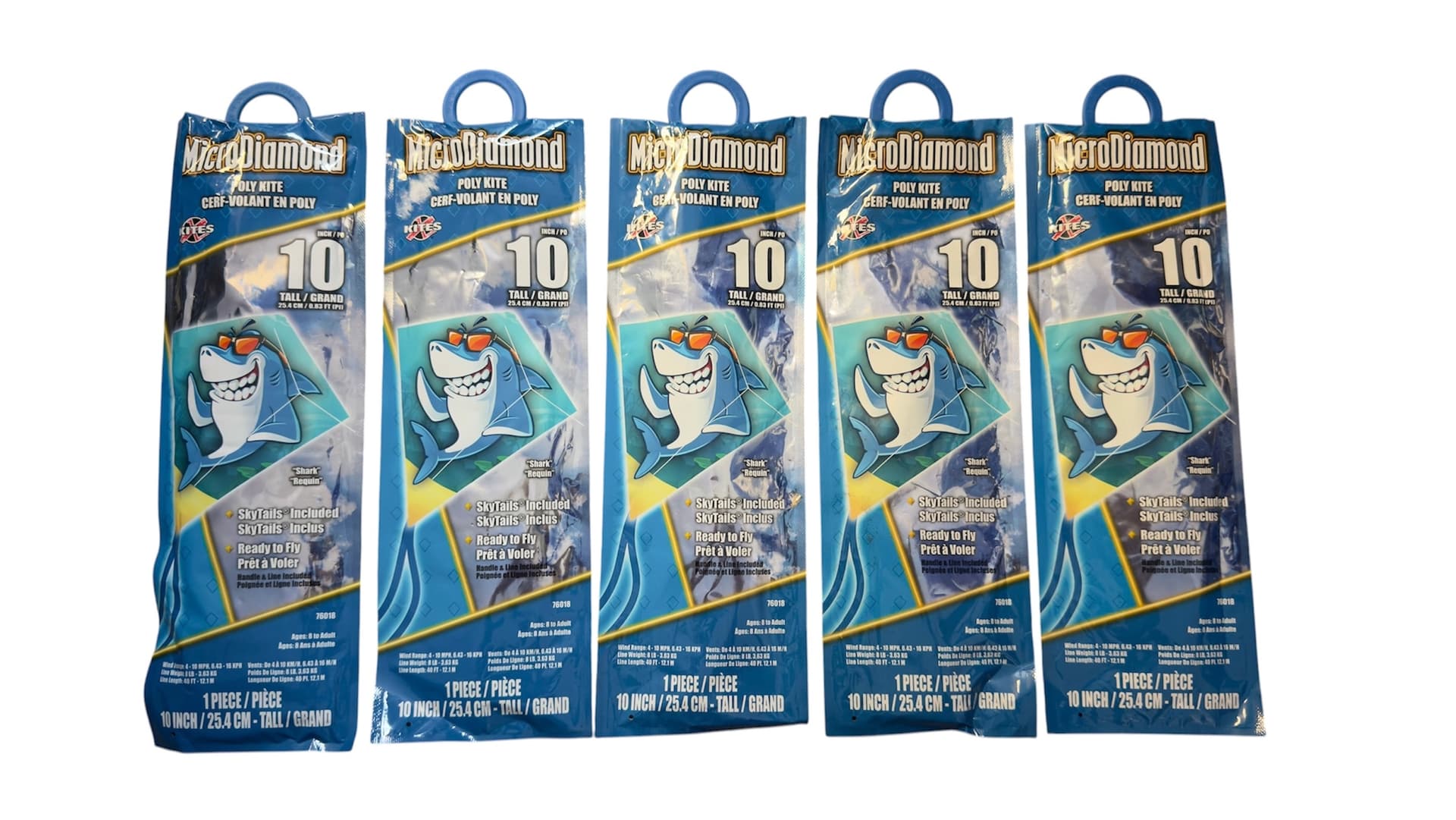 Micro Diamond Poly Kite - Shark - 5 Pack