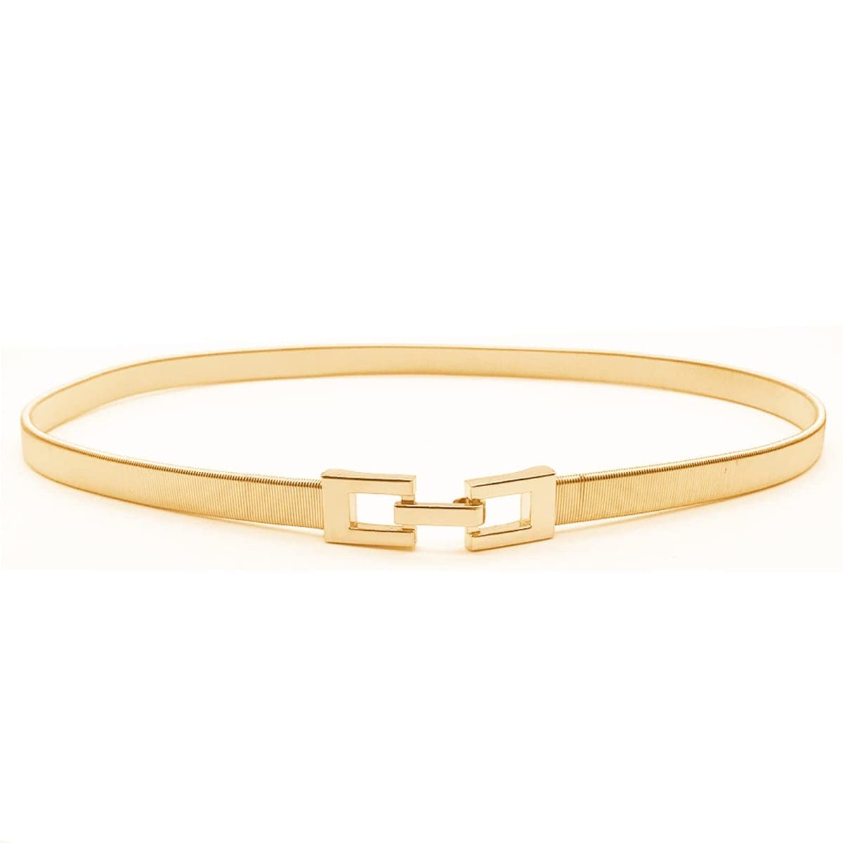 Tanpie Skinny Waist Belt of Women Elastic Metal Stretch Chain Belt Gold and Silver, A_gold, Medium: fits waist from 30"-33"