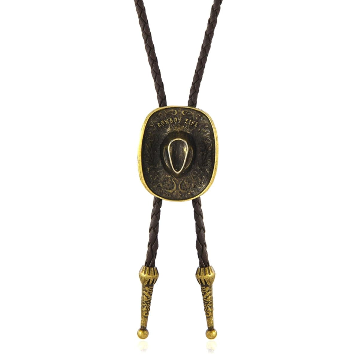 PRESTIGE VOYAGER western cowboy bolo tie for men leather tie gold drawstring halloween accessories for men women