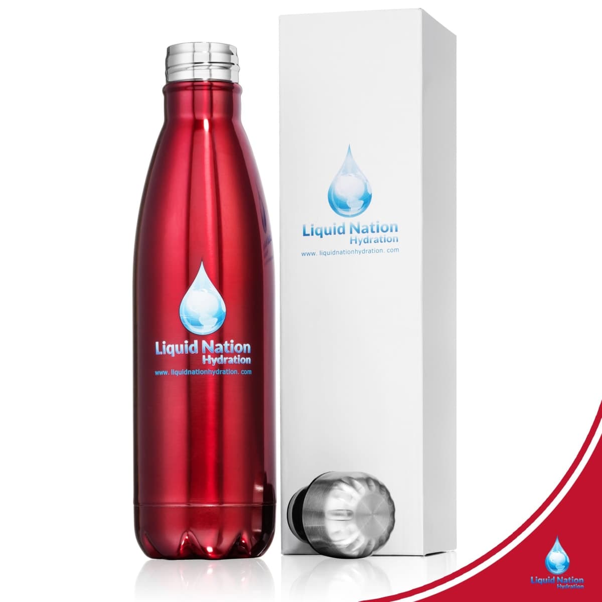 Insulated Cold/Hot Drip Free Stainless Steel Water Bottle 16 oz. by Liquid Nation Hydration